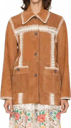 Sea New York Irena Jacket In Chestnut Suede