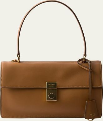Prada Sound Medium Soft Leather Top-Handle Bag