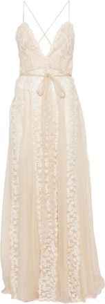 Fendi Floral-lace Belted Maxi Dress