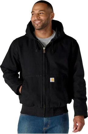 Carhartt Work in Progress Washed Duck Insulated Active Jacket - Heren - Vesten met rits - Zwart - XL - Katoen - Hoodies & sweatvesten