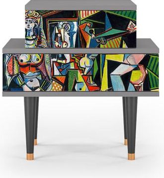 StoryZ Mesita de noche multicolores 2 cajones L 58 cm