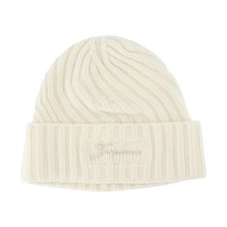 Jacquemus Tourni Beanie - Dames - Hoeden - Wit - ONE Size - Wol - Accessoires