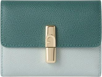 Furla Iride S Compact Wallet - Dames - Portefeuilles - Groen - ONE Size - Leer - Accessoires