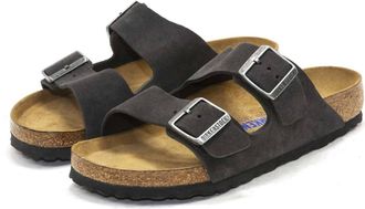 Birkenstock Mens Arizona Soft Footbed Sandals In Velvet Gray