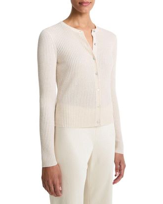 Vince Ribbed Cashmere & Silk-Blend Cardigan