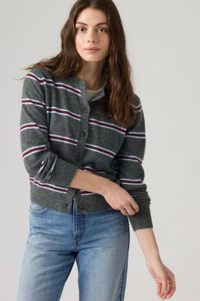 Levi's Claire Cardigan - Mujer - XS - Gris / Devin Stripe Heather Grey