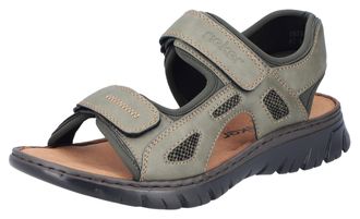 Rieker Sandale RIEKER, Herren, Gr. 40, gr&uuml;n (oliv), Lederimitat, Textil, Schuhe Sandale, Sommerschuh, Klettschuh, Outdoorsandale, in Trekking-Optik