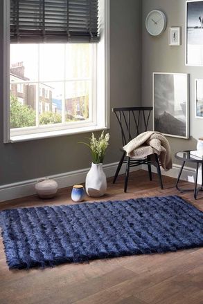 Origin Store Carved Glamour Rug in Navy | Size: 160 cm x 230 cm