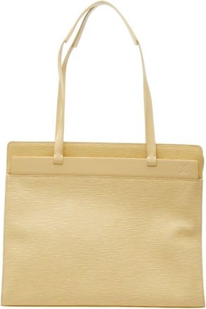 Louis Vuitton Beige Leather Shoulder Bag Tote Bag (Pre-Owned)