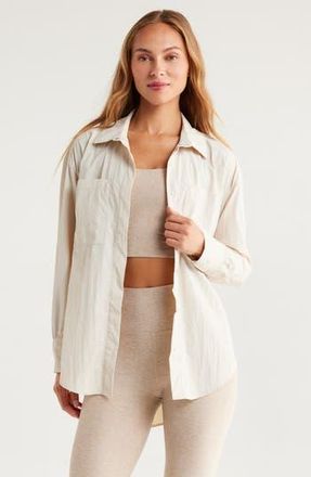 Zella Travel Lite Shirt Jacket in Grey Moonbeam at Nordstrom Rack, Size Medium