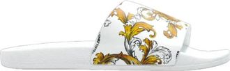 Versace Jeans Couture Witte Slide Sandalen - Fondo - Heren - Sandalen - Wit - 40 EU - Schoenen