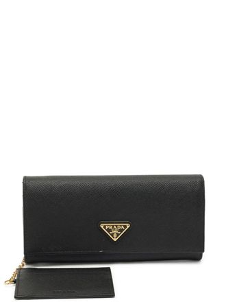 Prada triangle-logo continental wallet - Black