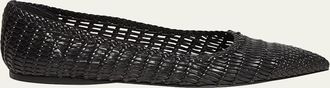 Gabriela Hearst Aurora Woven Leather Ballerina Flats