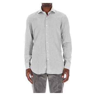 Barba Witte Katoenen Vichy Shirt Cult Lijn - Heren - Casual Overhemden - Wit - 3XL - Katoen - Overhemden