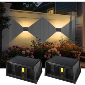 OEM Juego De 2 Apliques Solares De Pared Para Exteriores, Luz Blanca C&aacute;lida De 3000k, Resistentes Al Agua Y Con Ajuste De Altura
