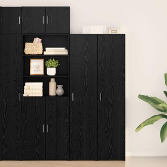 Berkfield Home Highboard Black Oak 40x42.5x185 cm Engineered Wood