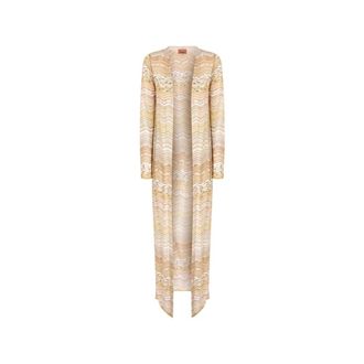 Missoni Maxi Dresses, female, Beige, Size: XS Cardigan lungo aperto