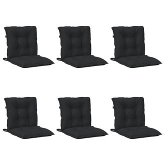 vidaXL Juego De Cojines Para Silla Baja 6 Pcs Melange Negro Vidaxl
