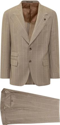 Gabriele Pasini Jurken - Heren - Business pakken - Beige - S - Leer - Kostuums