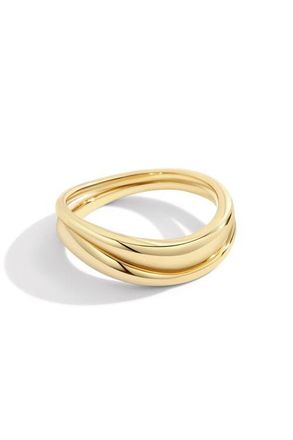 Mint & Lily Organic Stacking Ring Set in 18K Gold Over Sterling Silver at Nordstrom, Size 11