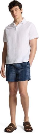 Onia Classic Charles 4 Swim Trunk in Navy Stripe at Nordstrom, Size Xx-Large