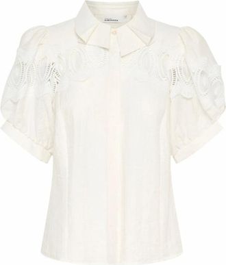 Karen by Simonsen Dames, Blouses & Shirts, Wit, Maat: XS