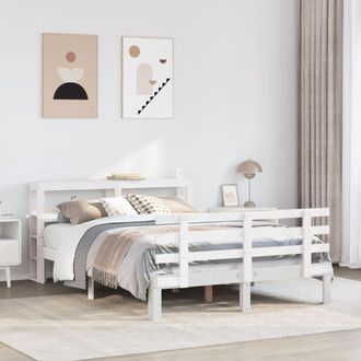 Berkfield Home Bed Frame with Headboard without Mattress White 120x190 cm Small Double