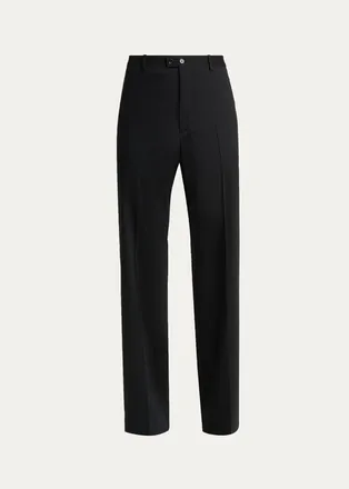 Jil Sander Mens Wool Blend Wide-Leg Trousers