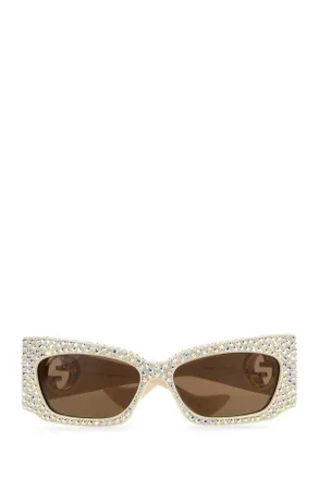Gucci Womens Embellished Acetate Sunglasses Ivorycrystalsbrown Occhiali Da Sole