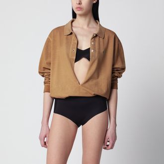 Prada Polo kaki in piquet di cotone