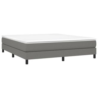 vidaXL Cama Sin Colch&oacute;n De Tela Gris Oscuro 180x200 Cm Vidaxl