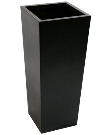PRIMROSE Black Flared Tapered Outdoor Planter Zinc Galvanised Pot 116cm x 52cm | Size: 116 cm x 52 cm