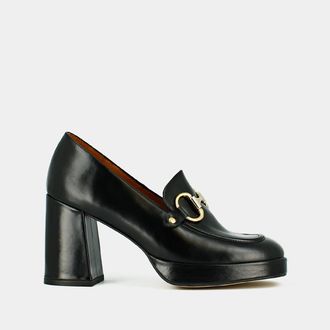 Jonak Loafers in mat leer met hak Virgile