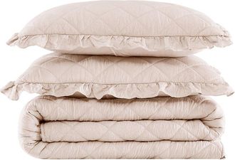 Truly Soft Crinkle Ruffle Quilt Set