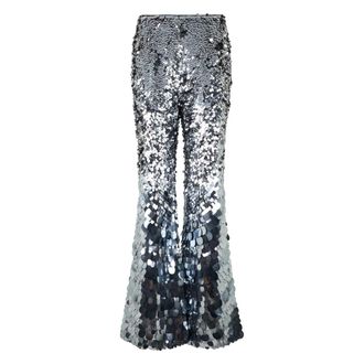 Alberta Ferretti Dames, Broeken, Grijs, Maat: M Leer