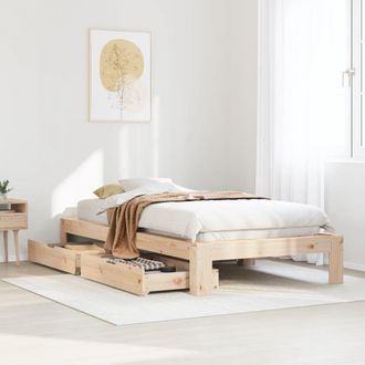 Berkfield Home Bed Frame without Mattress 75x190 cm Small Single Solid Wood Pine in Brown