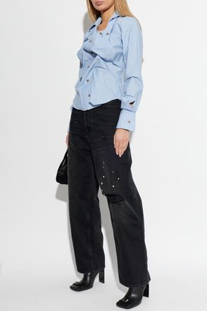 Vivienne Westwood Shirt With Logo, Womens, Blue