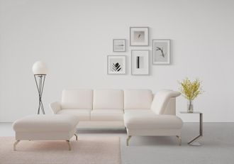 Sit&more Ecksofa »Fashion L-Form« wahlweise mit Kopfteilverstellung, Vorziehsitz, motorisch, Nickelfüsse