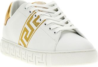 Versace Mens Gold Polyamide Low Top Sneakers