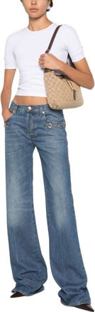 Gucci Blue Flared Mid Rise Jeans