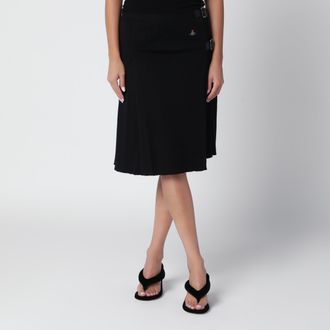 Vivienne Westwood Black Alex kilt skirt with Orb logo