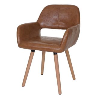 Hhg Nunca Usado] Silla De Comedor Hhg 428 Ii, Silla Silla De Cocina, Dise&ntilde;o Retro A&ntilde;os 50, Imitaci&oacute;n Cuero, Imitaci&oacute;n Ante, Patas Ligeras