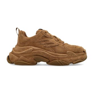 Balenciaga Sneakers, female, Brown, Size: 9 US Triple S Sporty Suede Sneaker
