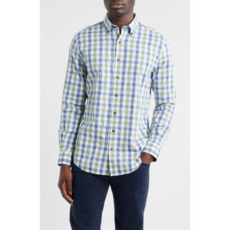 Johnnie-O Candler Plaid Button-Down Shirt in Forest at Nordstrom, Size Xx-Large