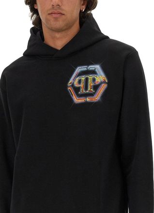 Philipp Plein Logo-Embroidered Cotton Sweatshirt - Black