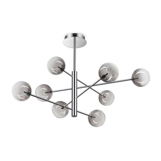 Netlighting Equinoxe 8 Light Multi Arm Pendant Ceiling Light Smoke Grey