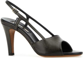 Miu Miu Womens Black Leather Sandals Nero Calfleather Sandali