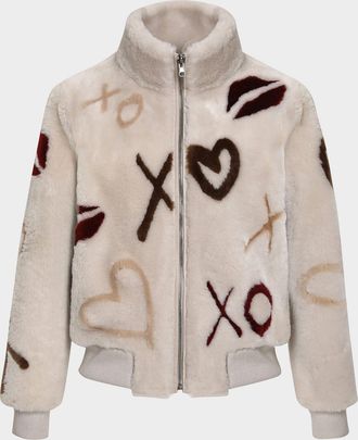 Gorski Reversible Love Merino Shearing Lamb Bomber Jacket