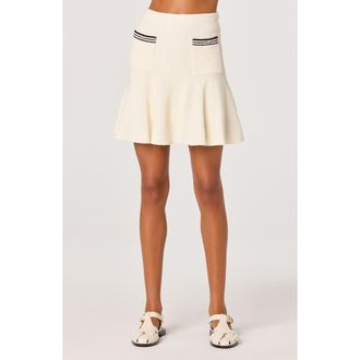 ASTR the Label Dynasty Flounce Sweater Skirt in Cream Black at Nordstrom, Size Small
