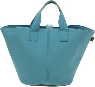 Hermès Panier De Plage Blue Canvas Tote Bag (Pre-Owned)